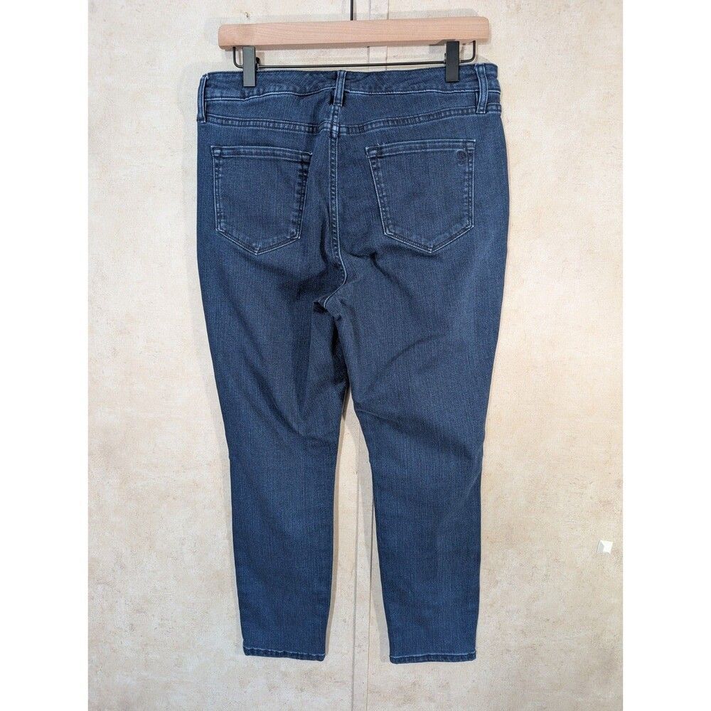 Martha Stewart Jeans Womens 10P Petite Skinny Ankle Blue Stretch Knee Patch - Picture 3 of 15